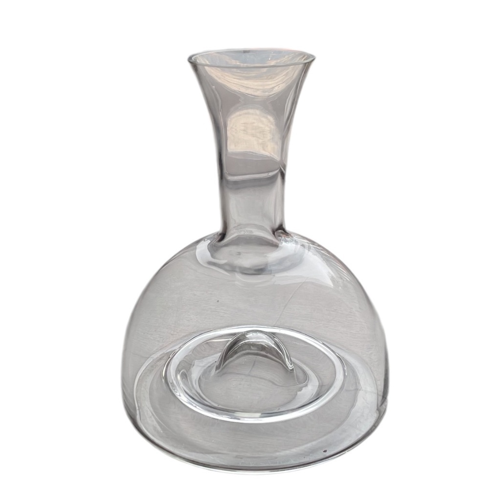 Glass Wine Decanter Ground Mouth Indent Bottom, Large